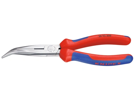 KNIPEX Flachrundzange 40° m. Schneide schw. atram. MK 200 mm